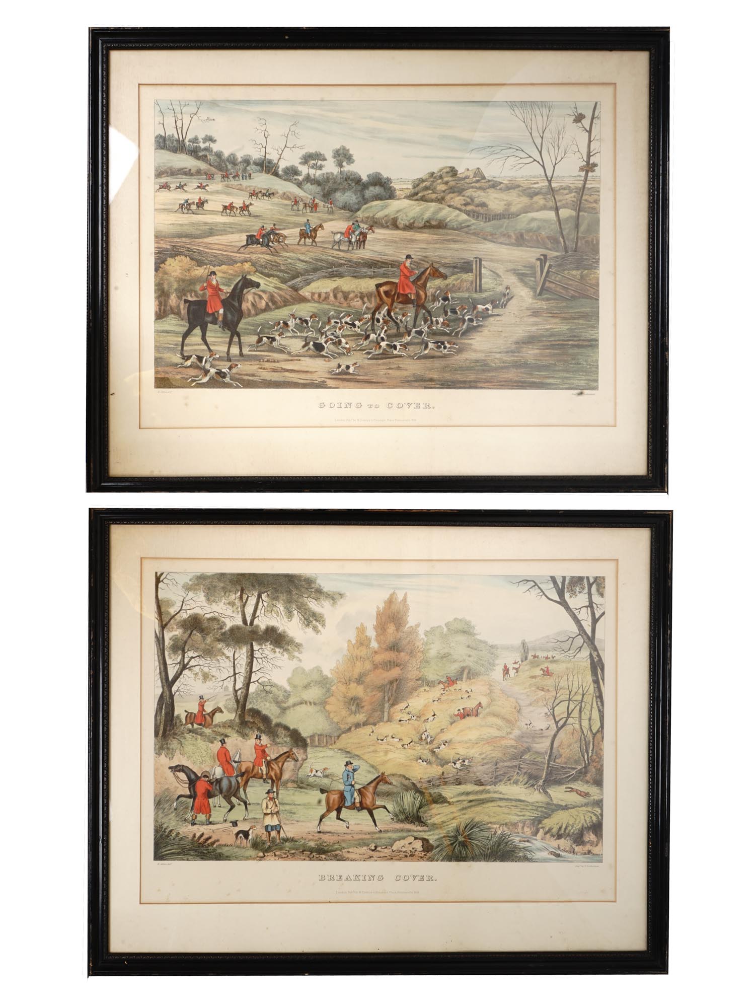 AFTER HENRY ALKEN TWO FOX HUNTING LITHOGRAPHS